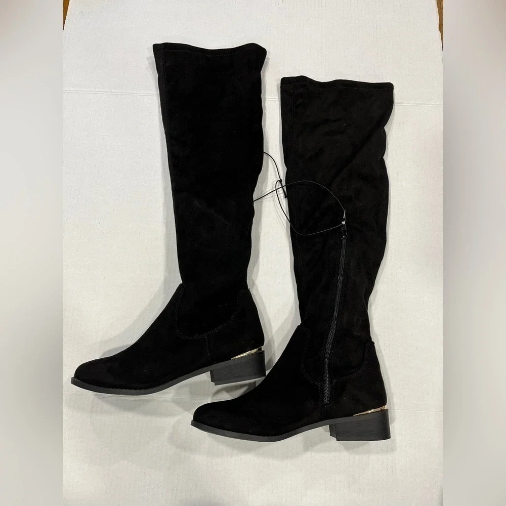 Worthington Womens Palmetto Stacked Heel Over the Knee Boots. Size: 8M. Black